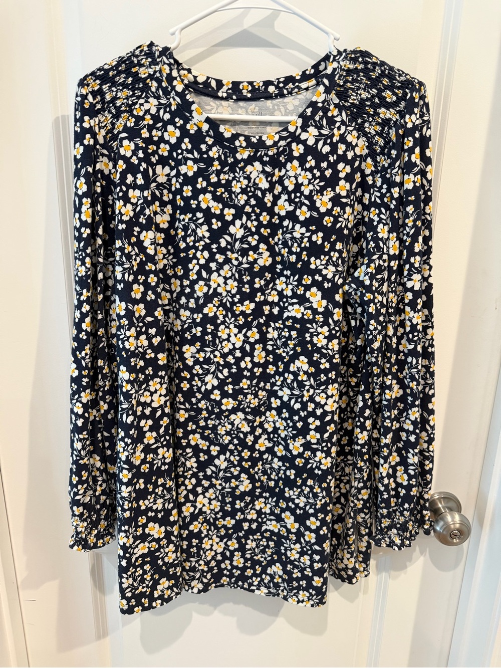 J. Jill Floral Smocked Tunic with Yellow Blooms Size Large - Picture 14 of 14